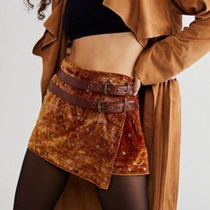 Free People Paisley Punk Velvet Skort